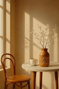 Jarrón de Flores Redondo de Bambú Vintage Ecológico y Soporte Decorativo para Jardín, Hogar y Escritorio - Product Image 3