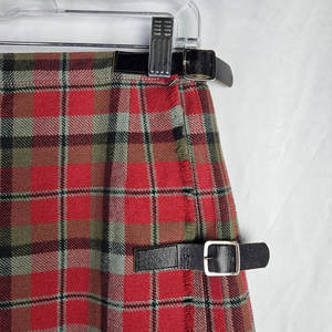 Jupe plissée vintage en laine à carreaux pour femme avec boucles en cuir, style héritage, collection 2026 - Grande Vente - Product Image 2