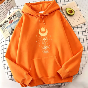 เสื้อฮู้ดพิมพ์ลายดาวและพระจันทร์ สำหรับฤดูใบไม้ผลิ ฤดูใบไม้ร่วง ฤดูหนาว เสื้อฮู้ดลำลอง เสื้อสเวตเชิ้ตผู้ชาย ผู้หญิง เสื้อฮู้ดสไตล์ Y2k - Product Image 5