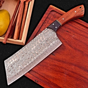 Couteau de chef artisanal en acier Damas, manche en bois, étui en cuir, vente en gros, couteaux de survie et de camping - Product Image 4