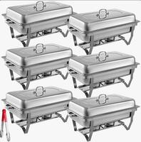 Chauffe-plat rectangulaire moderne en acier inoxydable 4,5 L, alimenté au combustible, pour buffet, hôtel, restaurant, banquet, aux meilleurs prix