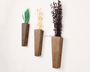 Macetero de Pared de Madera Pulida Estilo Rústico, Soporte de Pared para Flores Artificiales, Decoración del Hogar - Product Image 3