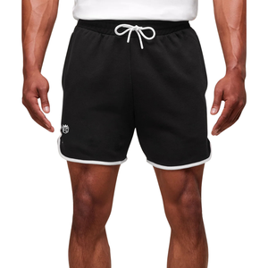 Shorts de sport athlétiques pour hommes, coupe slim, 5 pouces, légers, pour entraînement et fitness, noir et blanc - Product Image 1