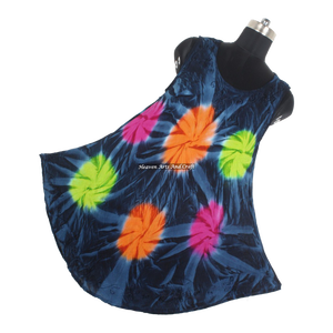 Nouvelle Robe Tie-Dye Personnalisée en Tissu Rayonne 2026 pour la Plage, Robe Bohème Gypsy Tie-Dye, Robe de Soirée en Rayonne, Robe Parapluie pour Femme - Product Image 5