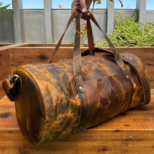 Sac de sport personnalisé en cuir pleine fleur sac de voyage pour le week-end bagage de nuit sac de sport vintage en cuir véritable cadeaux pour lui - Product Image 3