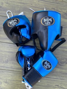 Nuevo Set de Boxeo Personalizado No Life, Modelo Reciente, Guantes de Boxeo de Cuero Genuino, Protector Inguinal y Protector de Cabeza - Product Image 1