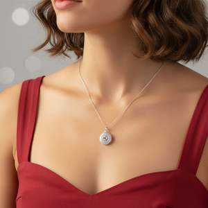 Pendentif tendance trèfle à quatre feuilles (Amour Espoir Foi Chance) en argent sterling avec pierre naturelle calcédoine tsavorite, fabriqué en Chine - Product Image 3