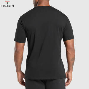 T-shirt à manches courtes en coton tricoté uni pour homme, coupe classique, avec impression numérique, 180g, design vierge - Product Image 2