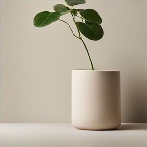 Modern Minimalist <b>Ceramic</b> Flower <b>Vase</b> Handcrafted Textured Matte Finish Sandstone Effect Customized Color Eco-Friendly - Product Image 3