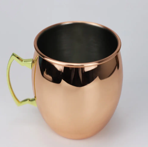 Mug à bière Moscow Mule en acier inoxydable plaqué cuivre, artisanat indien - Product Image 3