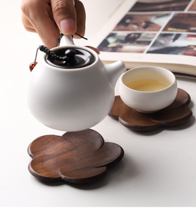 Handcrafted Wooden Flower Shape <b>Drink</b> <b>Coasters</b> Natural Walnut Wood Table <b>Coasters</b> for Coffee Cups Mugs Glasses Rustic Dining - Product Image 3