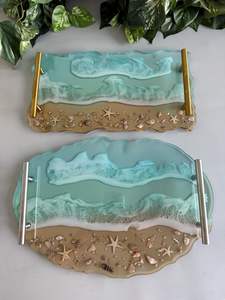 Bandeja de Resina Hecha a Mano Moderna y Más Vendida, Organizador Decorativo para el Hogar, para Mesa de Vanidad, Disponible a un Precio Excelente - Product Image 4