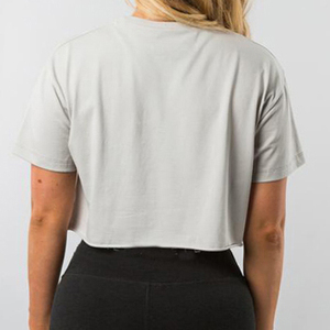 T-shirt crop top ample, écologique, séchage rapide, tendance, faible MOQ, couleur et taille personnalisables, logo. - Product Image 5