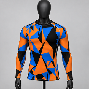 T-shirts Rash Guard à manches longues personnalisables pour hommes, Kimono Jiu Jitsu, Shorts Muay Thai, Maillots de boxe BJJ - Lot de 4 pièces - Product Image 1