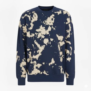 2026 New Acid Men's Oversized <b>Tie</b>-Dye Crew Neck Sweatshirt Knitted Casual Pullover Autumn Regular Fit Yellow Black Pattern - Product Image 4