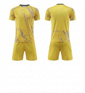 Conjunto de Camiseta de Fútbol Personalizada al por Mayor con Impresión por Transferencia de Calor, 100% Poliéster, Secado Rápido, Tejido de Malla Transpirable, Unisex, para Adultos, Verano - Product Image 1