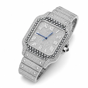 Reloj de Lujo Tonneau con Diamantes y Correa de Cuero, con Indicador de Fecha Analógico, Reloj de Pulsera para Hombre - Product Image 3