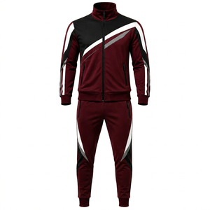 Chándal Deportivo para Hombre con Bloques de Color, Sudadera con Cremallera Completa y Cuello Alto, Bolsillos Laterales, Poliéster y Algodón, Colección Otoño 2026 - Product Image 1