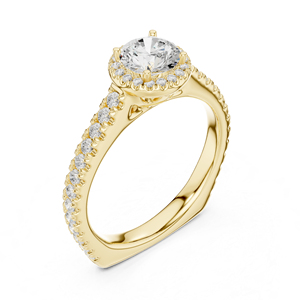 แหวนทองคำ 14K โรสโกลด์ ประดับเพชรทรงกลมเพาะเลี้ยงในห้องปฏิบัติการ ของขวัญวันครบรอบสำหรับผู้หญิง |   เพชรที่เพิ่งเพาะเลี้ยง - Product Image 5