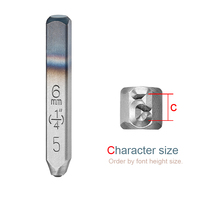 Set di punzoni numerici tedeschi da 2 mm 0-9 (9 pz) 6 come 9 DIN 1451 Cr-V 6150 HRC 58-62 per marcatura parti, gambo da 6,35 mm, OEM/ODM Taiwan