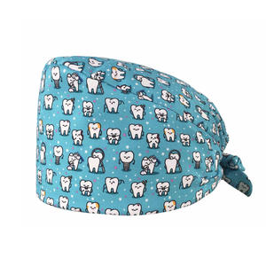 Gorros Quirúrgicos Unisex, Juego de Gorros Quirúrgicos Casuales Lavados y Ajustables con Estampado Floral de Dientes, 100% Algodón, Impermeables, Transpirables, para Invierno - Product Image 3