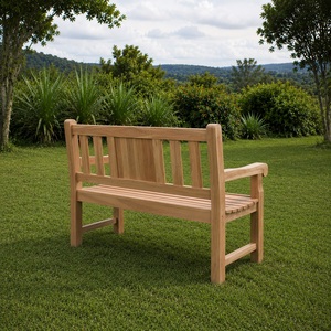 Solid Teak Wood <b>2</b> <b>Seater</b> Patio <b>Bench</b> Traditional Design Durable Outdoor Courtyard Furniture Slatted Seat Model BEN10 - Product Image 3