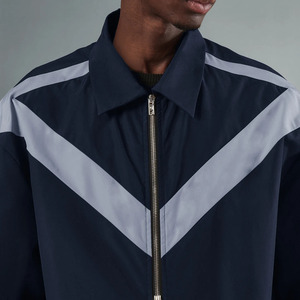 <b>Men's</b> <b>Summer</b> Tech Wear 2 Piece Tracksuit Set Oversized Short Sleeve Zip Up <b>Jacket</b> And Shorts Color Block Streetwear Set - Product Image 5