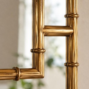 Bamboo Style Gold Wall <b>Mirror</b> – Modern Geometric Decorative <b>Mirror</b> for Living Room, Bedroom & Home Decor - Product Image 3