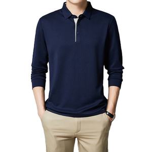 Nueva Camisa Polo de Manga Larga para Hombre, Estilo Casual Elegante, 100% Algodón, Cierre de Botones, Elástica - Product Image 3