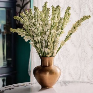 Vase à fleurs moderne en aluminium, centre de table décoratif en métal pour la maison, la salle à manger, le salon, la décoration d'hôtel - Product Image 4