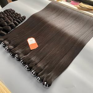 Meilleure qualité 40 pouces Super Double dessiné os trame droite cheveux naturel noir de jais brut vietnamien humain Bundle vagues - Product Image 4