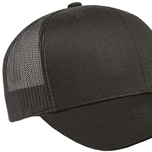 Unisex <b>Black</b> Mesh Trucker Cap 6-Panel Adjustable Snapback Casual Baseball Hat Spring Summer Solid Color Breathable Baseball Caps - Product Image 3