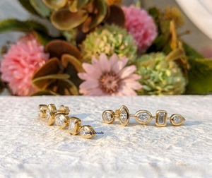 ต่างหูเพชรทรงหยดน้ำ Lurba Jewels ทองคำ 10K สีเหลือง ได้รับการรับรองจาก IGI เพชรเพาะเลี้ยงในห้องปฏิบัติการ เจาะด้วยเลเซอร์ ทรงมาร์คีส์ ประดับขอบแบบ Bezel ดีไซน์ทันสมัยสำหรับผู้หญิง - Product Image 6
