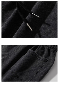 Conjunto de Camiseta y Pantalones Cortos de Punto Negro para Hombre, Ropa Casual de Verano con Capucha, Transpirable, de Secado Rápido, 100% Algodón, Personalizable - Product Image 6