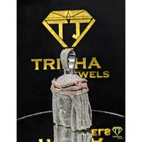Pendentif religieux classique Jésus entièrement serti de diamants Moissanite VVS en argent sterling 925 de luxe par Trisha Jewels