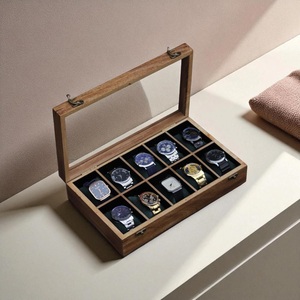 AHTE MANUEXPO UR-065 Wooden Watch <b>Box</b> for Men Antique Wood Crafted 10-Slot Watch Display Case <b>Storage</b> Organizer Jewelry - Product Image 4