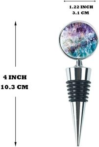 จุกปิดขวดไวน์โลหะลายอเมทิสต์ ขนาด 4 นิ้ว พร้อมฝาปิดผนึก - Product Image 2