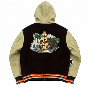 Soft and Comfortable <b>Slim</b> <b>Fit</b> Winter Warm Men Hooded Varsity <b>Jackets</b> Outerwear Fashionable Varsity <b>Jacket</b> For Men - Product Image 2
