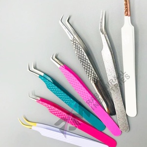 Pinzas de Precisión RMI de Acero Inoxidable para Pestañas, Antiestáticas, Punta Suave de 10 mm, Herramientas de Maquillaje, Extensión de Pestañas, Polvo Multicolor - Product Image 4