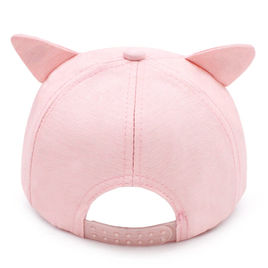 Gorra de Béisbol Rosa con Orejas de Gato y Ojos de Perla, Diseño de Personaje Bordado a Mano, Ajustable, Unisex, de 6 Paneles - Product Image 3