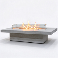 Table de foyer au gaz GPL personnalisable en acier inoxydable, foyer autoportant décoratif, chauffage de table pour terrasse et jardin extérieur