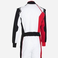 Traje de Carreras Ligero de Manga Larga para Hombre, con Bloques de Color Blanco, Negro y Rojo, de Secado Rápido, Ignífugo, para Todas las Estaciones, para Motociclismo
