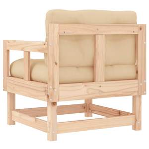 Silla de Jardín Modular Mediana en Madera de Pino Sólido Beige, Asiento Elegante para Exteriores - Product Image 6