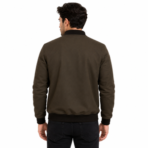 Chaqueta Bomber para Hombre, Manga Larga, Cierre de Cremallera, Cuello Acanalado, Ropa Casual de Calle, Venta al Por Mayor, OEM, Proveedor de Chaquetas Personalizadas para Hombre, EE. UU. - Product Image 3