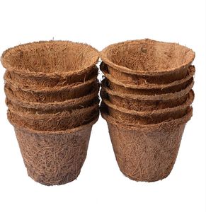 Macetas Redondas de Fibra de Coco 100% Naturales y Biodegradables, Turba de Coco Ecológica para Semillas de Flores y Viveros - Product Image 1