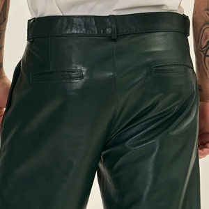 Trendy Solid Genuine Leather Men's Canvas Mid Shorts Stylish Streetwear Fashion Casual Wear High Quality Soft Design Waterproof - Product Image 6