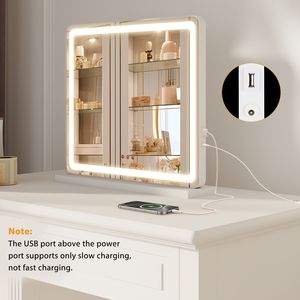 Specchio LED da Trucco con Cornice in Alluminio, Dimmerabile, 3 Modalità di Colore, Funzione Memoria per Illuminazione Camera da Letto e Bagno - Product Image 4