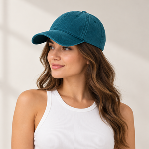 Gorra de Béisbol de Mezclilla Lavada Estilo Vintage, Sin Estructura, de 6 Paneles, Ajustable con Hebilla Metálica - Product Image 3