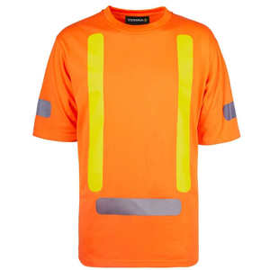 Camiseta de Seguridad Reflectante de Alta Visibilidad, Personalizada, Transpirable, de Manga Corta, ANSI Clase 1, Impermeable, de Malla de Poliéster - Product Image 1