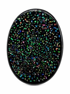 Ópalo Negro Iridiscente Ovalado Grande Creado en Laboratorio, Piedra de Exhibición de 1200 Ct. Gema para Joyería, Certificado IGI, Decoración del Hogar, Regalo - Product Image 3